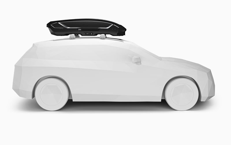 Thule Motion 3 L Cargo Box Installed Side View