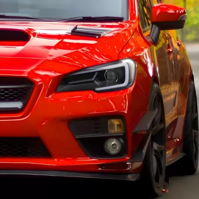 Subaru WRX STI - 2015 to 2021 - Sedan [All] (Jet Black) (Projector, LED Accent Lights) (Sequential LED Turn Signal) (Not Compatible With OEM LED DRL Lights)