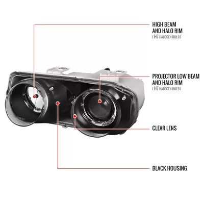 Acura Integra - 1994 to 1997 - All [All] (Projector With Halo, LED Accent Lights)