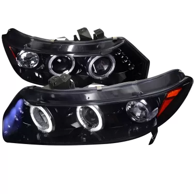 Honda Civic - 2006 to 2011 - 2 Door Coupe [All] (G Style) (Projector With Halo, LED Accent Lights) (Gloss Black) (Smoked Lens)