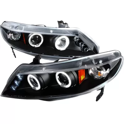 Honda Civic - 2006 to 2011 - 4 Door Sedan [All] (Projector With Halo, LED Accent Lights) (Matte Black)