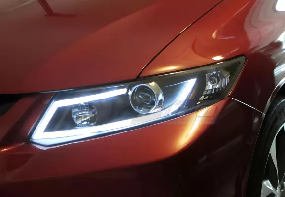 Honda Civic - 2012 to 2015 - 4 Door Sedan [All] (G Style) (Projector, LED Accent Lights) (Gloss Black) (Smoked Lens)