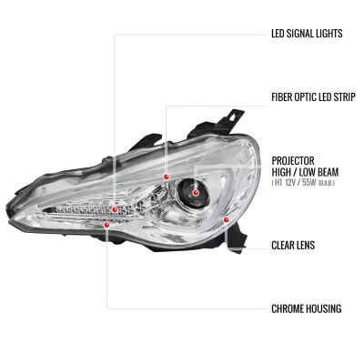 Scion FRS - 2013 to 2016 - Coupe [All] (Projector, LED Accent Lights) (Not Compatible With OEM HID Lights)