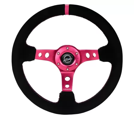 Universal (Rigid) (Fushia Spokes, Suede Rim With Fushia Stitching, Fushia Center Marking) (350mm Diameter) (3