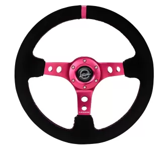 Universal (Rigid) (Fushia Spokes, Suede Rim With Fushia Stitching, Fushia Center Marking) (350mm Diameter) (3