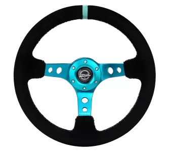 Universal (Rigid) (Teal Spokes, Suede Rim With Teal Stitching, Teal Center Marking) (350mm Diameter) (3