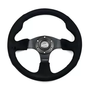 Universal (Rigid) (Alcantra Rim and Black Stitching) (Black Hub) (Black Hub) (320mm Diameter) (1