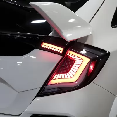 Honda Civic - 2017 to 2021 - 4 Door Hatchback [All] (SQ2 Style) (Matte Black With White LED Bars) (Sequential LED Lights)