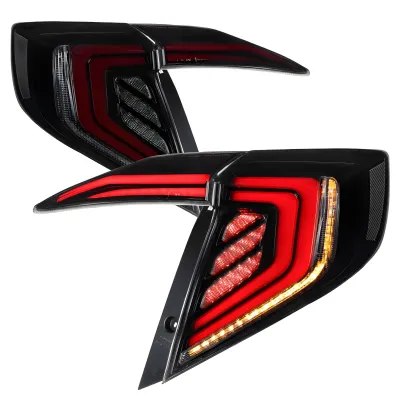 Honda Civic - 2016 to 2021 - 4 Door Sedan [All] (SQ1 Style) (Gloss Black) (Smoked Lens) (Sequential LED Lights)