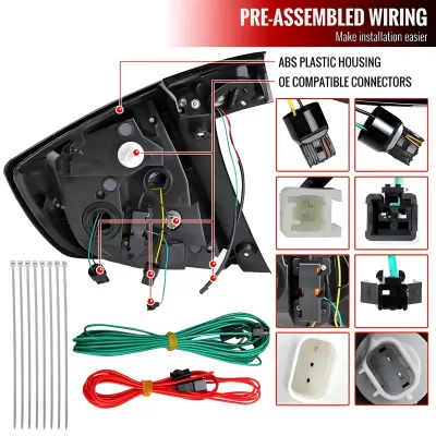 Honda Civic - 2017 to 2021 - 4 Door Hatchback [All] (SQ2 Style) (Matte Black With White LED Bars) (Smoked Lens) (Sequential LED Lights)