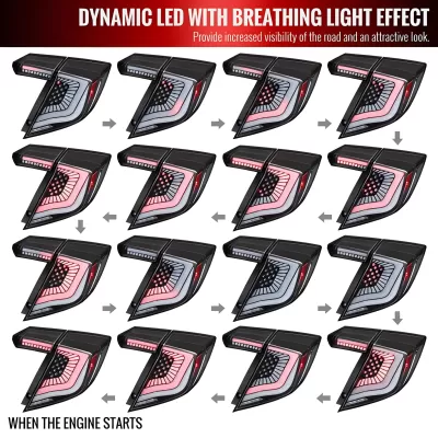 Honda Civic - 2017 to 2021 - 4 Door Hatchback [All] (SQ2 Style) (Matte Black With White LED Bars) (Sequential LED Lights)