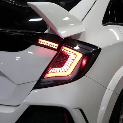 Honda Civic - 2017 to 2021 - 4 Door Hatchback [All] (SQ2 Style) (Matte Black With White LED Bars) (Sequential LED Lights)
