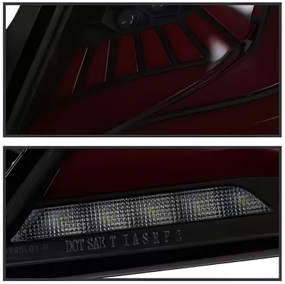 Honda Civic - 2017 to 2021 - 4 Door Hatchback [All] (SQ2 Style) (Matte Black With Red LED Bars) (Smoked Lens) (Sequential LED Lights)