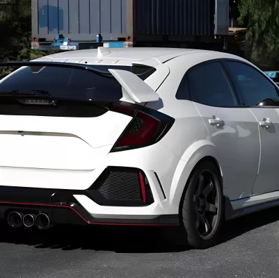 Honda Civic - 2017 to 2021 - 4 Door Hatchback [All] (SQ2 Style) (Matte Black With Red LED Bars) (Smoked Lens) (Sequential LED Lights)