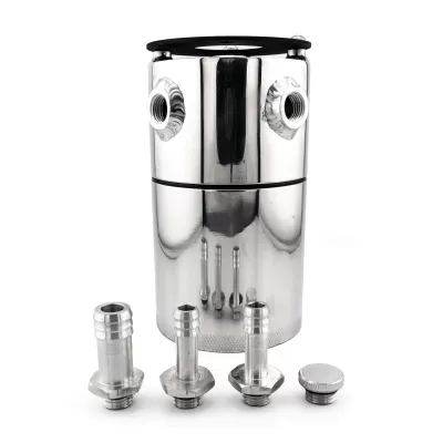 Universal (Polished) (18oz Capacity) (Baffled Oil Catch Tank) (With Hose Fittings)