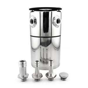 Universal (Polished) (18oz Capacity) (Baffled Oil Catch Tank) (With Hose Fittings)