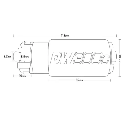 Universal (DW300c) (Compact 340 LPH) (With Integrated Mounting Clips) (With Universal Install Kit) : Dimensions