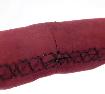 Universal (Rigid) (Matte Black Spokes) (Burgundy Alcantara Rim With Black Stitching) (350mm Diameter) (3