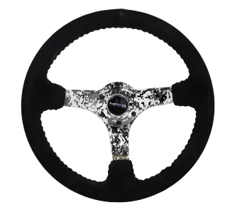 Universal (Rigid) (Digital Arctic Camo Spokes) (Black Suede Rim With Black Baseball Stitching) (350mm Diameter) (3
