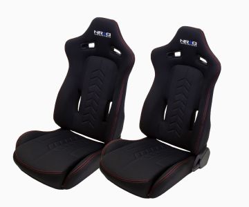 Universal (Left and Right Seats) (Black With Red Stiching)