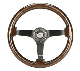 Universal (Rigid) (Dark Woodgrain Rim, Black Spokes) (350mm Diameter) (3