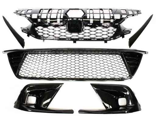 Honda Civic - 2022 to 2024 - Hatchback [All Except FL5 Type R] (Combo Kit) (Includes Upper and Lower Mesh Grilles and Fog Light Covers / Surrounds)