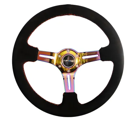 Universal (Rigid) (Neo-Chrome Spokes, Suede With Red Stitching) (350mm Diameter) (3