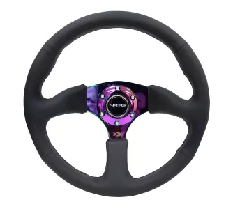 Universal (Rigid) (Neo-Chrome, Leather With Black Stitching) (350mm Diameter) (2