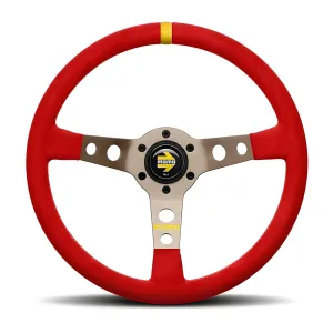 Universal (MOD. 07) (Brushed Anthracite Center, Red Microfiber and Yellow Center Marker) (350mm Diameter) (2.8
