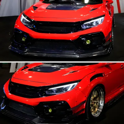 Honda Civic - 2017 to 2021 - 4 Door Hatchback [Sport Touring] (LED Projector, Fiber Optic LED Sequential Accent Lights) (Matte Black) (LED High Beams)