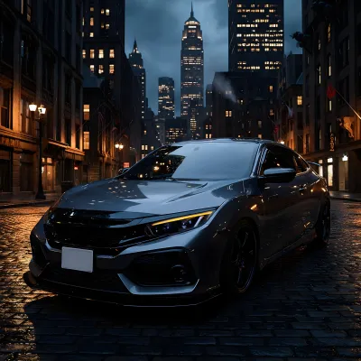 Honda Civic - 2016 to 2021 - 4 Door Sedan [Touring] (LED Projector, Fiber Optic LED Sequential Accent Lights) (Gloss Black Housing) (Smoked Lens) (LED High Beams)