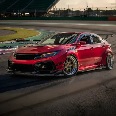 Honda Civic - 2017 to 2021 - 4 Door Hatchback [Sport Touring] (LED Projector, Fiber Optic LED Sequential Accent Lights) (Matte Black) (LED High Beams)