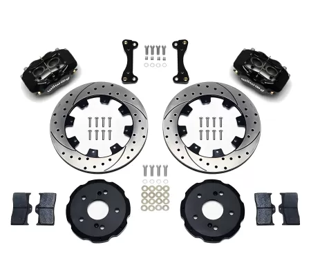 Honda Civic - 2004 to 2005 - 2 Door Hatchback [All] (Front) (Drilled and Slotted Rotors) (Dynalite 4 Piston Calipers) (Black)