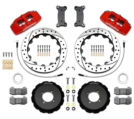 Mazda Miata MX5 - 2016 to 2025 - All [All] (Front) (Drilled and Slotted Rotors) (Dynapro 6 Piston Calipers) (Red)