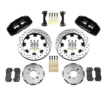Honda Civic - 1988 to 2000 - All [All] (Front) (Drilled and Slotted Rotors) (Dynapro 6 Piston Calipers) (Black) (With Factory 240mm Rotors)