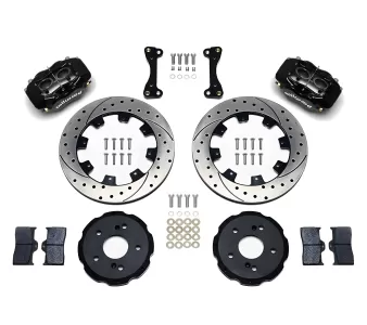 Honda Civic - 2004 to 2005 - 2 Door Hatchback [All] (Front) (Drilled and Slotted Rotors) (Dynalite 4 Piston Calipers) (Black)