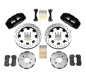 Honda Civic - 1988 to 2000 - All [All] (Front) (Drilled and Slotted Rotors) (Dynapro 6 Piston Calipers) (Black) (With Factory 240mm Rotors)