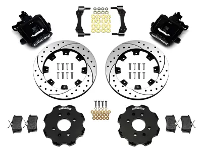 Honda Civic - 1999 to 2000 - 2 Door Coupe [Si] (Rear) (Drilled and Slotted Rotors) (1 Piston Calipers) (Black)