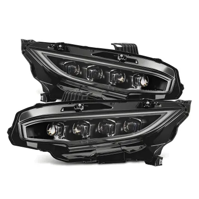 Honda Civic - 2016 to 2020 - 2 Door Coupe [All Except Touring] (Black) (Sequential Turn Signal) (For Factory Halogen Headlights)