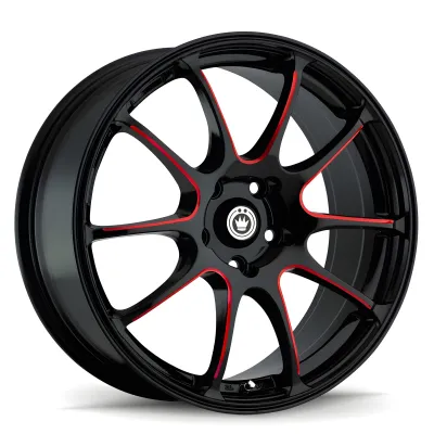 Universal (17x7, 5x100, 40mm, Black With Red Accent)