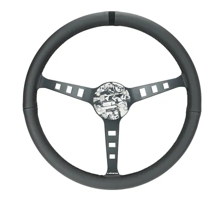 Universal (FUGUZ EP2 Edition) (Black Leather Rim With Black Anodized Spokes) (Custom Laser Etched Spokes) (Black Alcantara Center Marker) (Laser Etched Horn-Delete) (380mm Diameter) (1.5