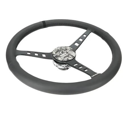 Universal (FUGUZ EP2 Edition) (Black Leather Rim With Black Anodized Spokes) (Custom Laser Etched Spokes) (Black Alcantara Center Marker) (Laser Etched Horn-Delete) (380mm Diameter) (1.5