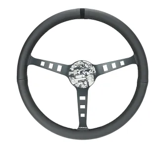 Universal (FUGUZ EP2 Edition) (Black Leather Rim With Black Anodized Spokes) (Custom Laser Etched Spokes) (Black Alcantara Center Marker) (Laser Etched Horn-Delete) (380mm Diameter) (1.5