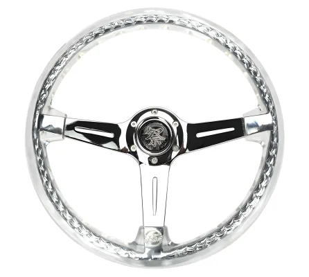 Universal (Rigid) (Translucent Clear Rim With Chrome Spokes) (350mm Diameter) (2