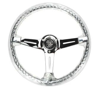 Universal (Rigid) (Translucent Clear Rim With Chrome Spokes) (350mm Diameter) (2