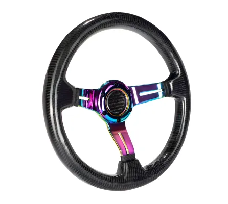 Universal (Gloss Carbon Fiber Rim, Neochrome Slotted Spokes) (350mm Diameter) (1.5