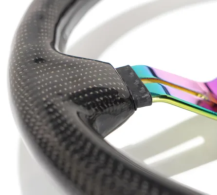 Universal (Gloss Carbon Fiber Rim, Neochrome Slotted Spokes) (350mm Diameter) (1.5