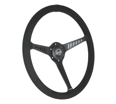 Universal (Rigid) (Stealth Spec) (Black Suede Rim, Black Anodized Spokes With Diagonal Slots) (Black Stitching) (380mm Diameter) (1
