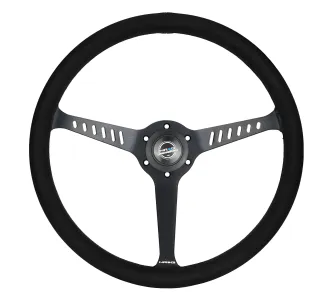 Universal (Rigid) (Stealth Spec) (Black Suede Rim, Black Anodized Spokes With Diagonal Slots) (Black Stitching) (380mm Diameter) (1