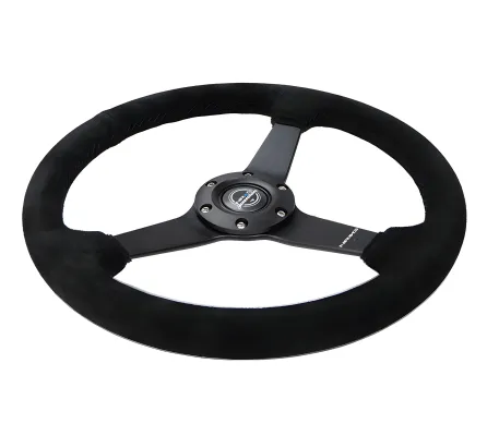 Universal (Rigid) (Black Suede Rim, Matte Black Spokes) (Black Stitching) (350mm Diameter) (1.5